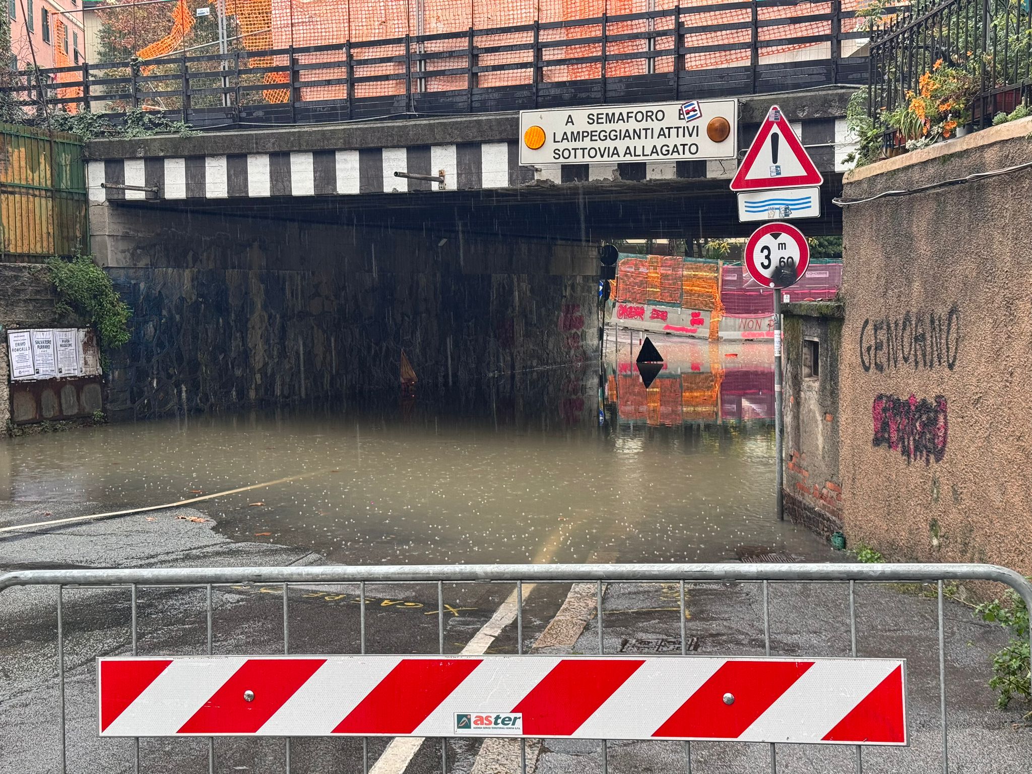 Sottopasso di Brin, entro l'anno la pulizia delle condotte private