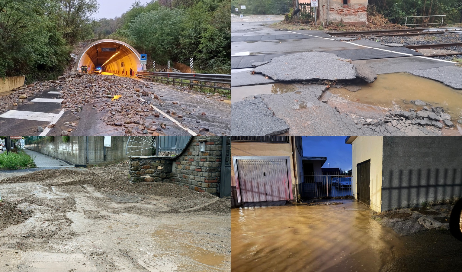 Alluvione sul Savonese, allagamenti in Val Bormida: strade chiuse, stop ai treni a San Giuseppe