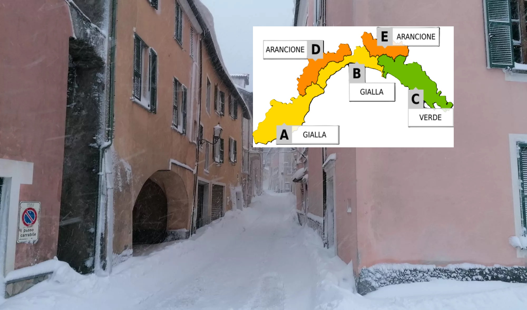 Freddo in Liguria, sabato di allerta arancione per neve nell'entroterra. Primocanale in diretta dalle 8