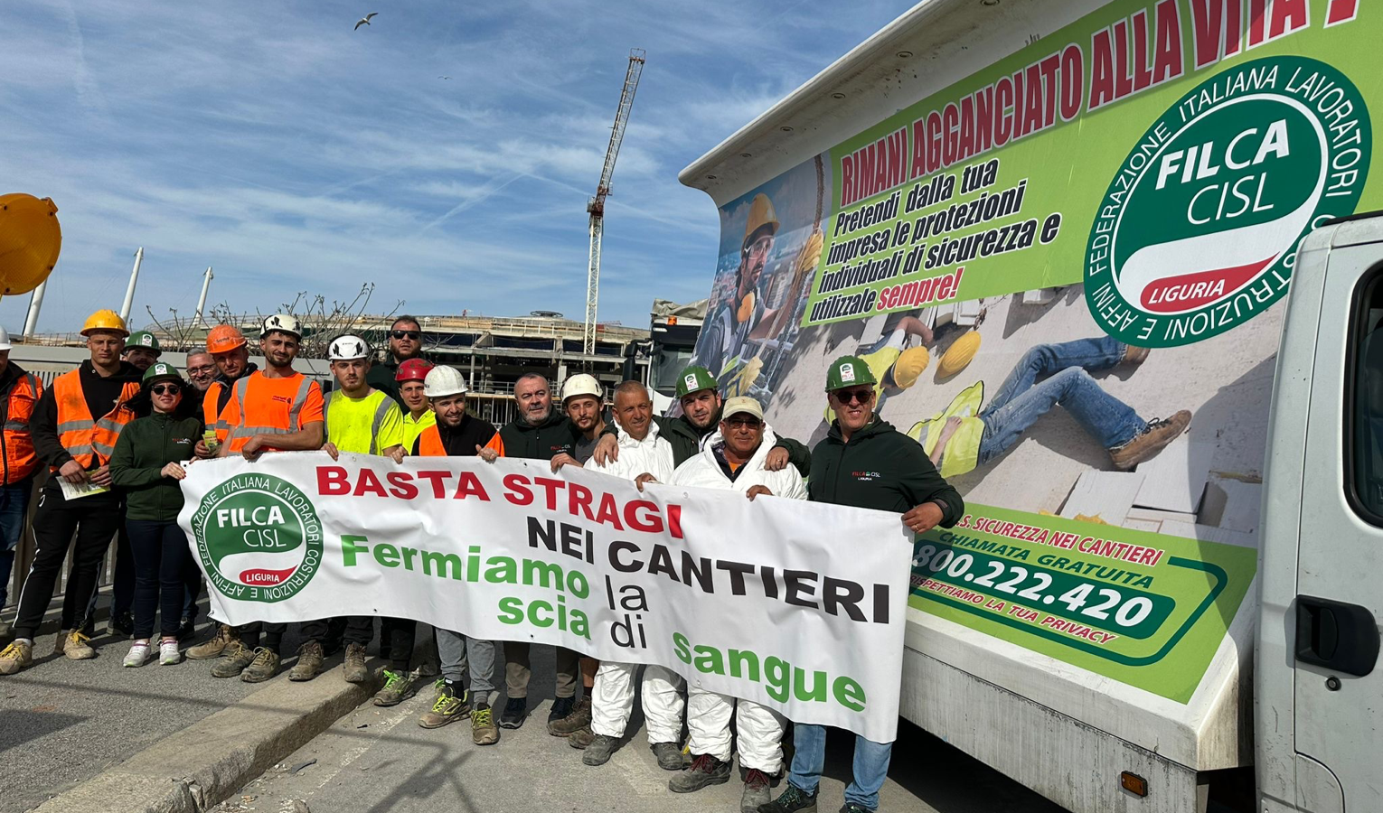 In Liguria tre infortuni sul lavoro al giorno nei cantieri. Filca Cisl: “Basta stragi”