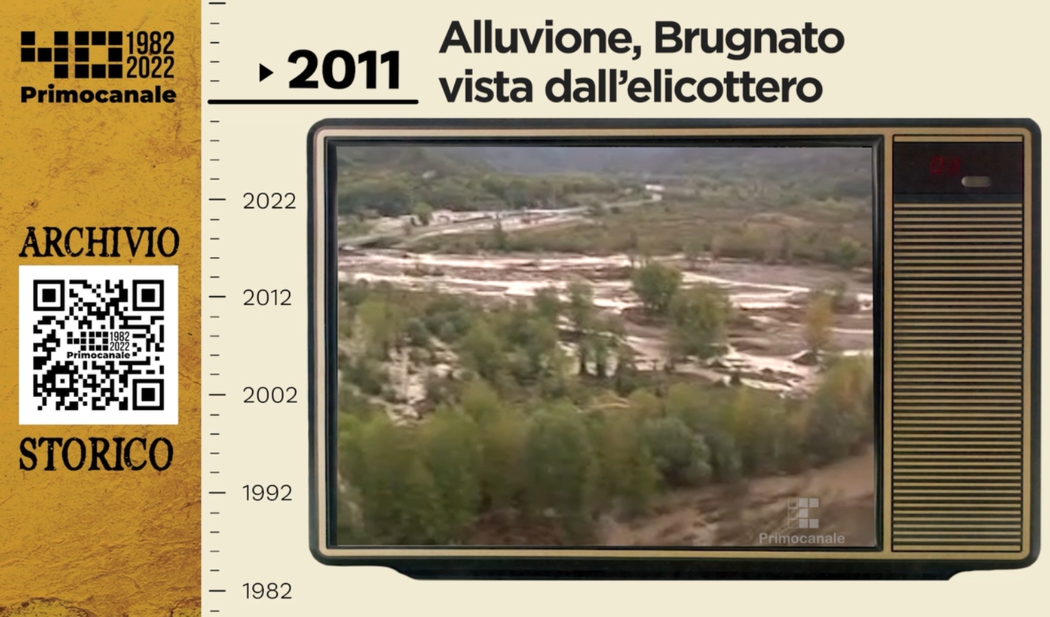 Dall'archivio storico di Primocanale, 2011: alluvione, Brugnato vista dall'elicottero