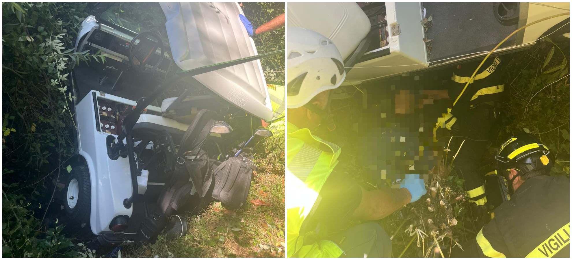 Golf car si ribalta a Garlenda, grave un uomo