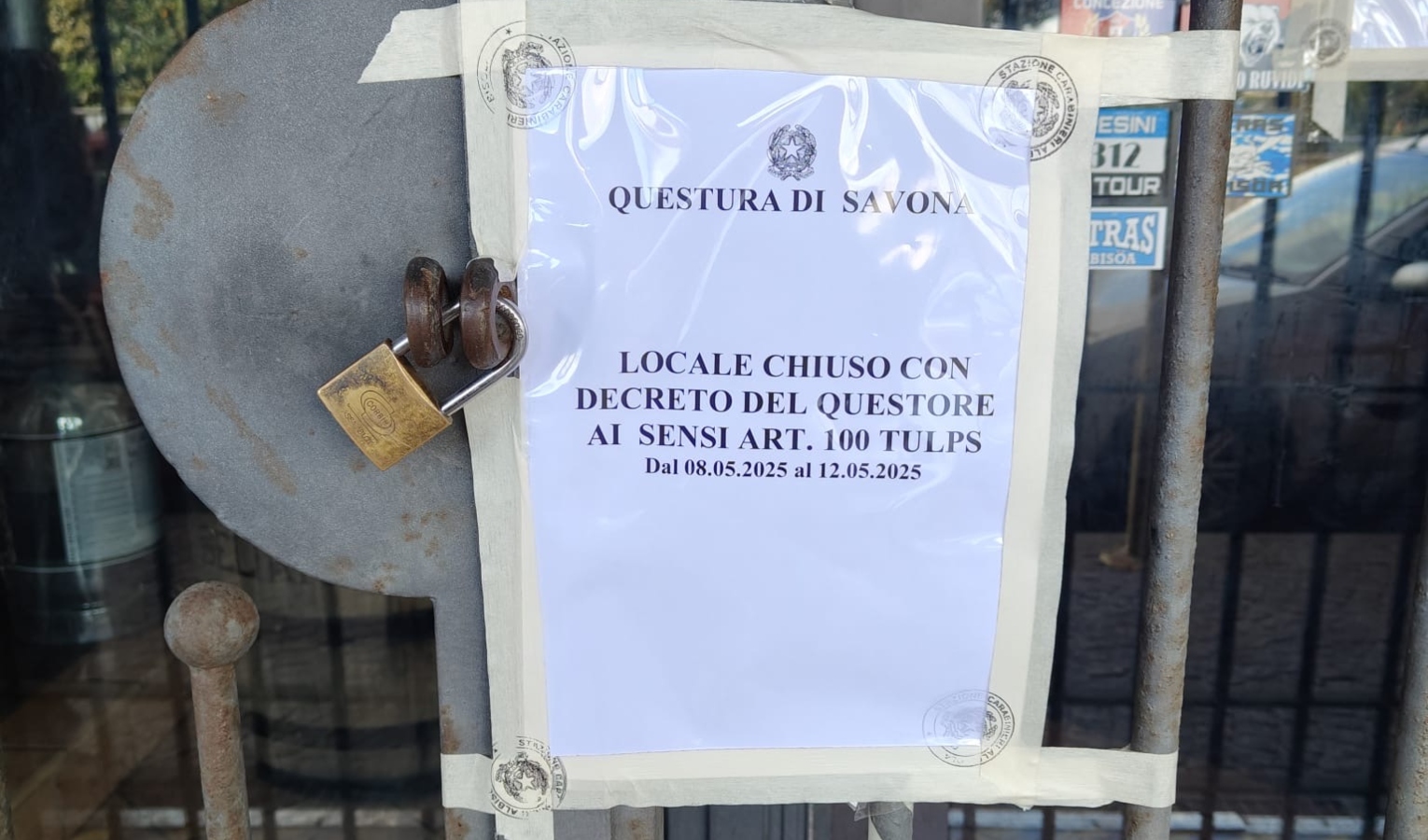 Droga e cori contro la polizia, chiuso per cinque giorni un bar di Albissola Marina