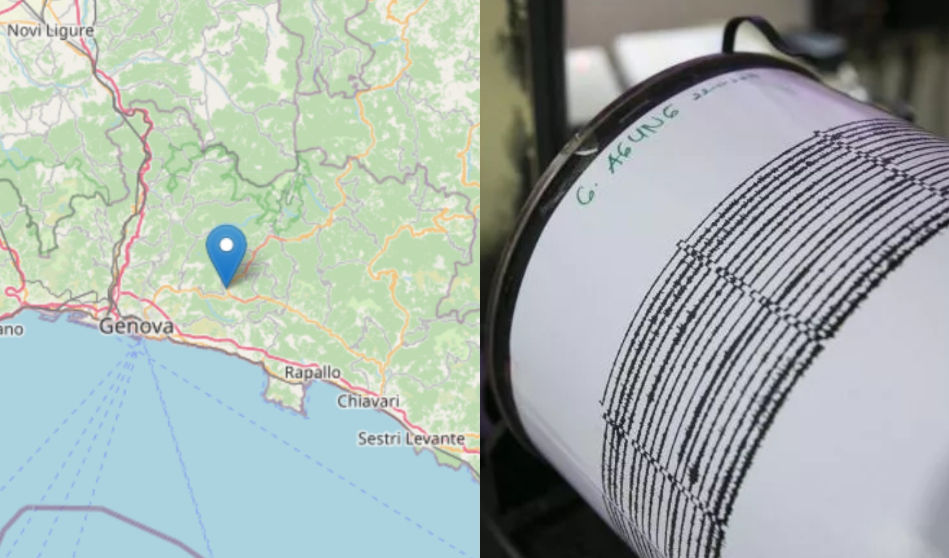 Terremoto a Davagna, scossa di magnitudo 2.3 in Val Bisagno