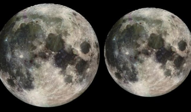 La superluna accanto a una luna piena più piccola