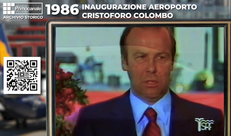 Archivio storico - Inaugurazione del 'Cristoforo Colombo': parla il presidente del Consorzio Autonomo del Porto Roberto D'Alessandro (1986)