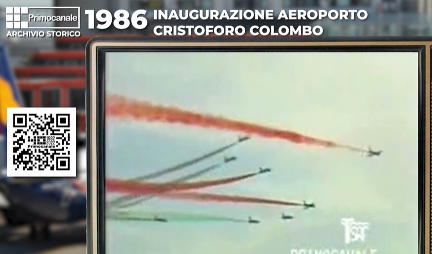 Archivio storico - Inaugurazione del 'Cristoforo Colombo': le Frecce Tricolore nel cielo di Genova (1986) 