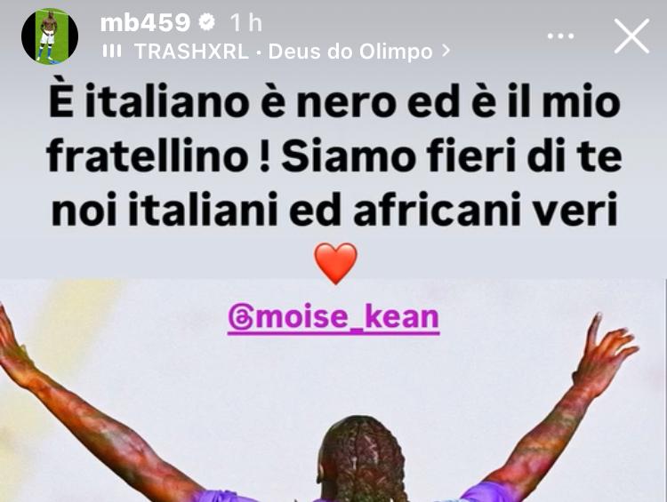 Insulti a Kean, Balotelli: “Razzisti, siete rimasti soli”