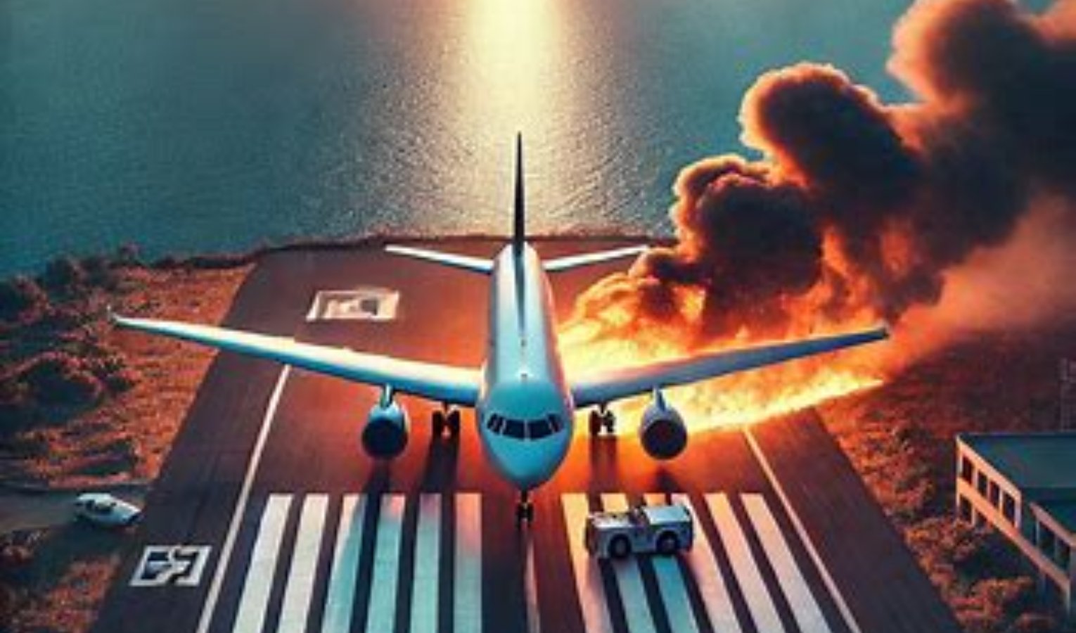 Incendio di un aereo (Immagine generata con l'IA)