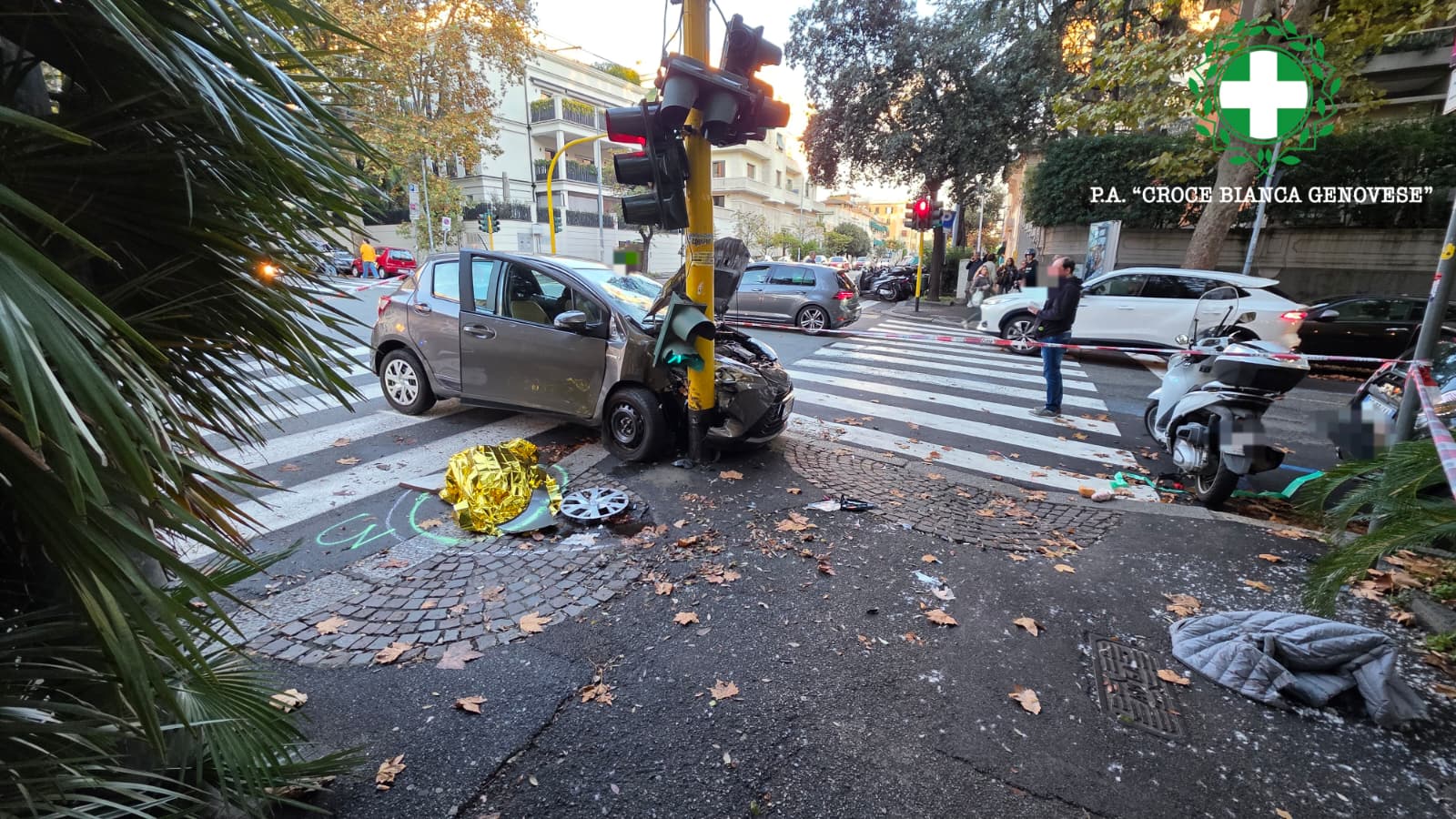 Incidente stradale in via de Gaspari: automobilista 85enne investe due pedoni e un cane, morto l'animale