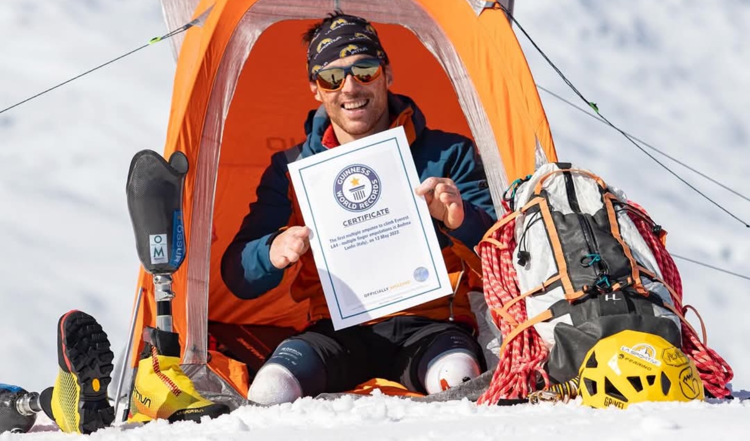 Martedì a People Andrea Lanfri il primo pluri-amputato sull'Everest