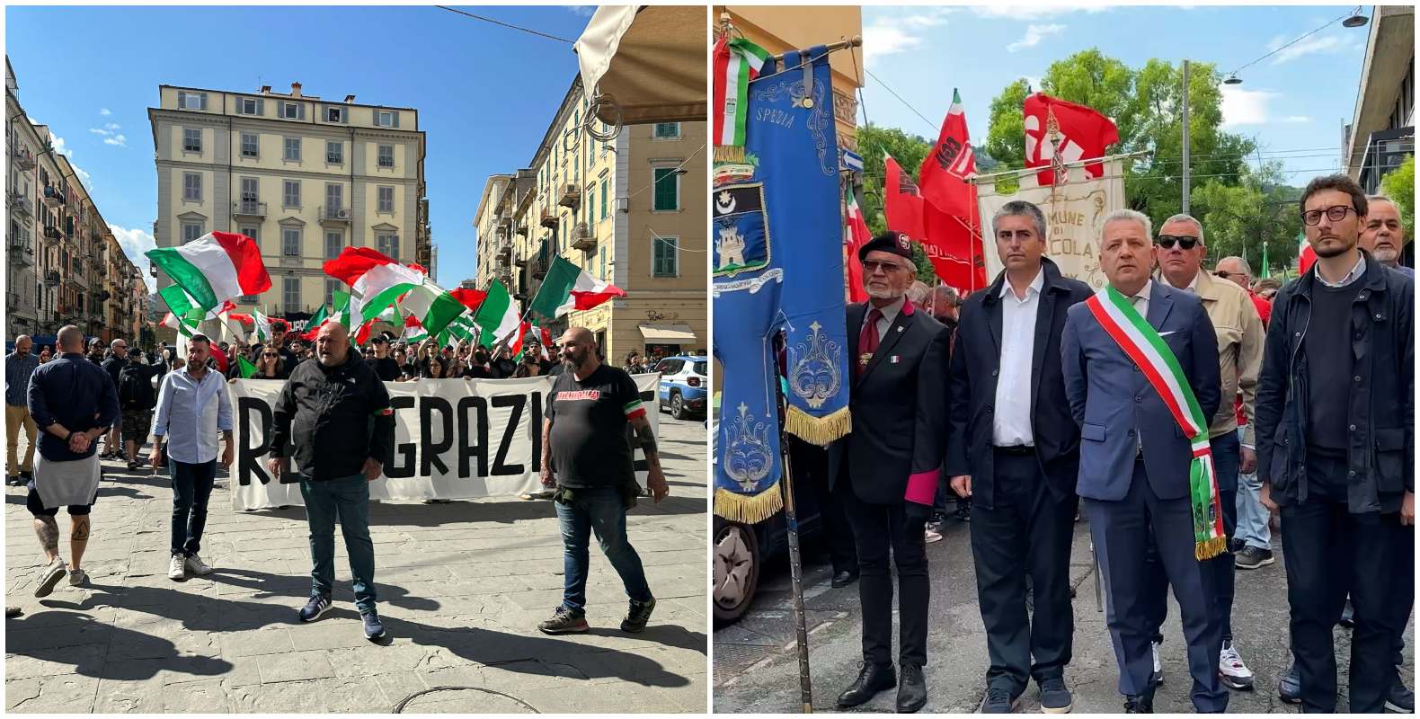 La Spezia, i cortei di CasaPound e degli antifascisti sfilano senza grosse tensioni