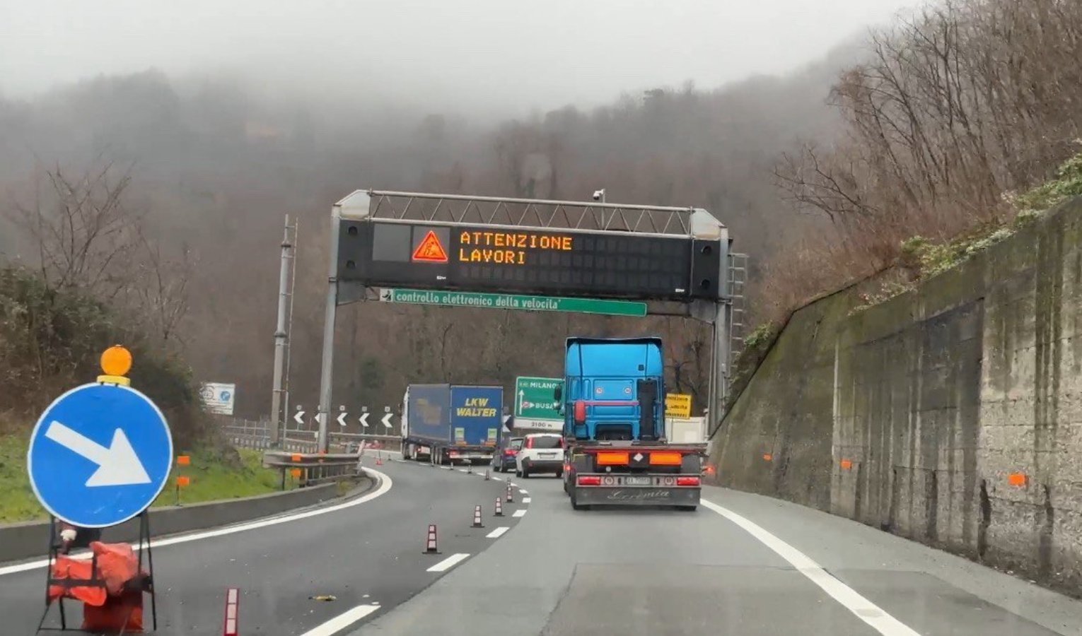 A7, da questa sera ripartono i lavori al nodo di Busalla: una corsia per senso di marcia