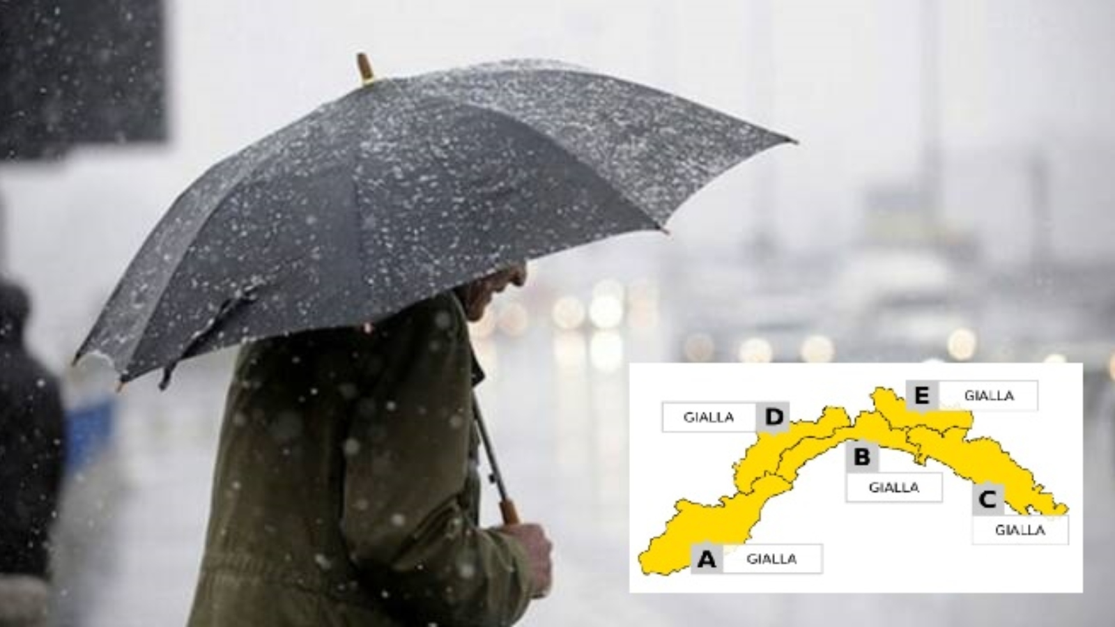 Allerta meteo gialla per temporali su tutta la Liguria