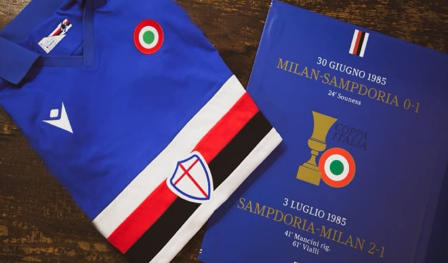 Samp, maglia celebrativa della Coppa Italia '85 aspettando il mister