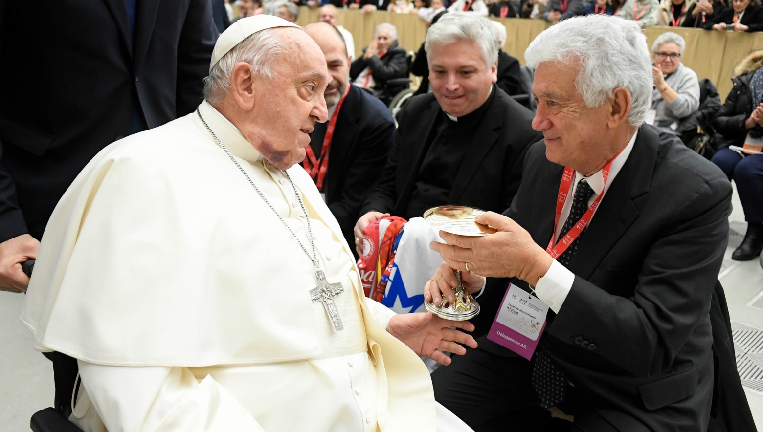 Associazione italiana leucemia con Piciocchi a Roma da Papa Francesco