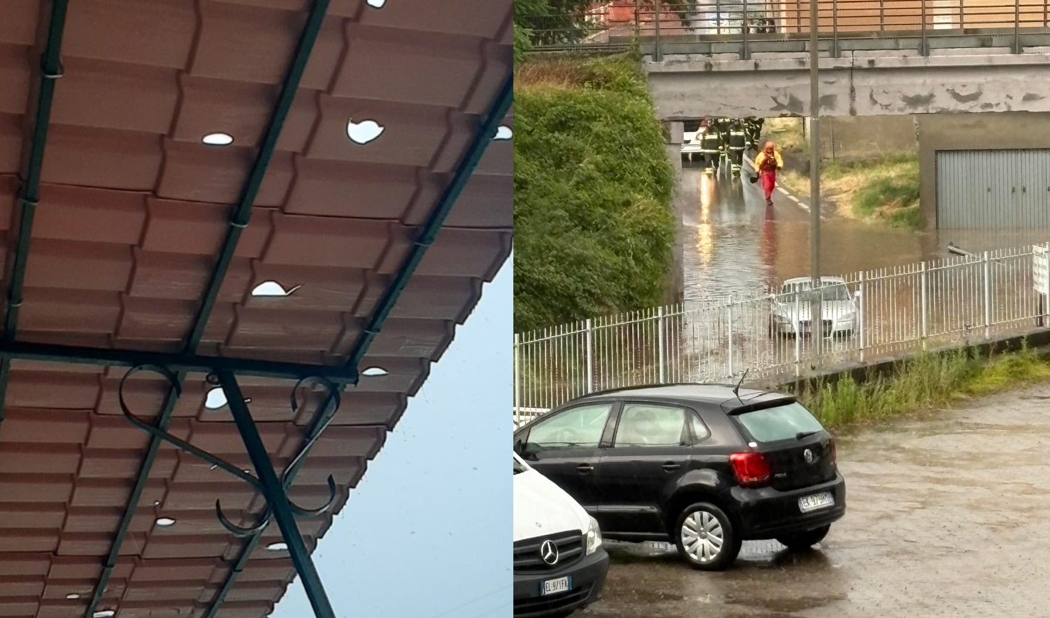 Grandine, pioggia e vento sul Ponente ligure. Danni ad auto, tetti e coltivazioni