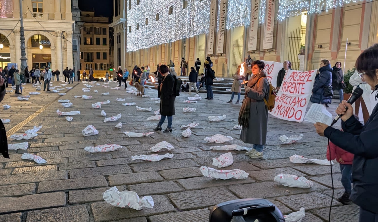 A Genova il 'presepe morente' per ricordare gli oltre 800 neonati uccisi a Gaza