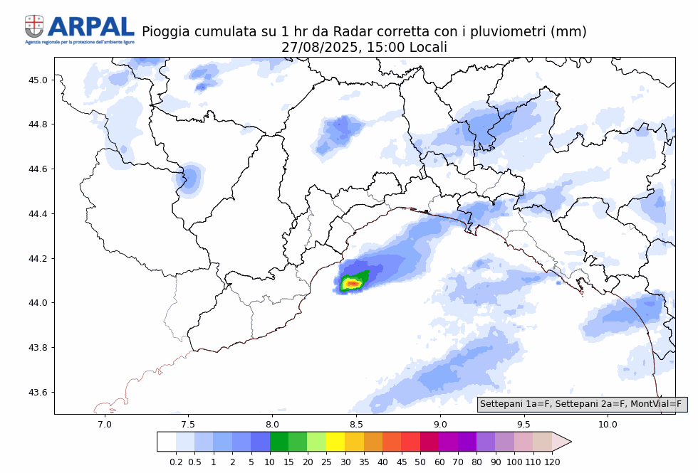 Maltempo, il radar di Arpal - Guarda la mappa interattiva