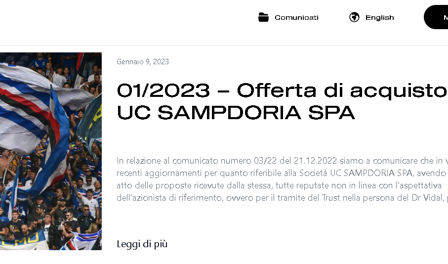 Acquisto Sampdoria, anche Msh Holding si ritira