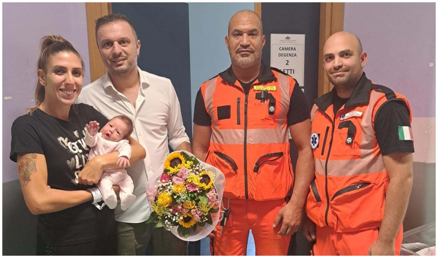 Nata in ambulanza, i soccorritori fanno visita alla piccola Beatrice