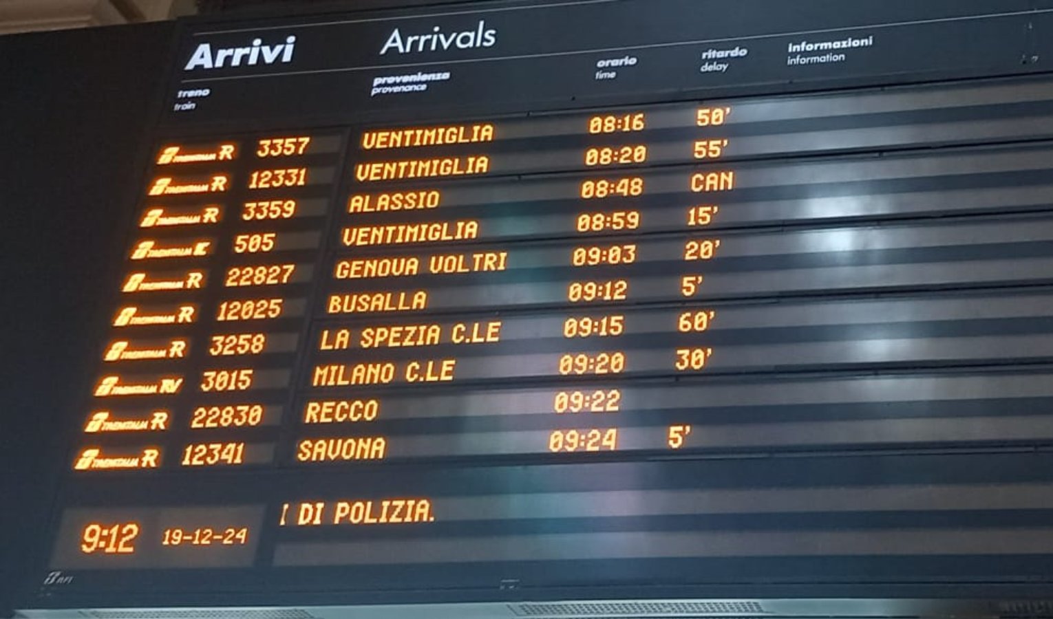 Guasto a un macchinario, mattinata di caos treni tra ritardi e cancellazioni 