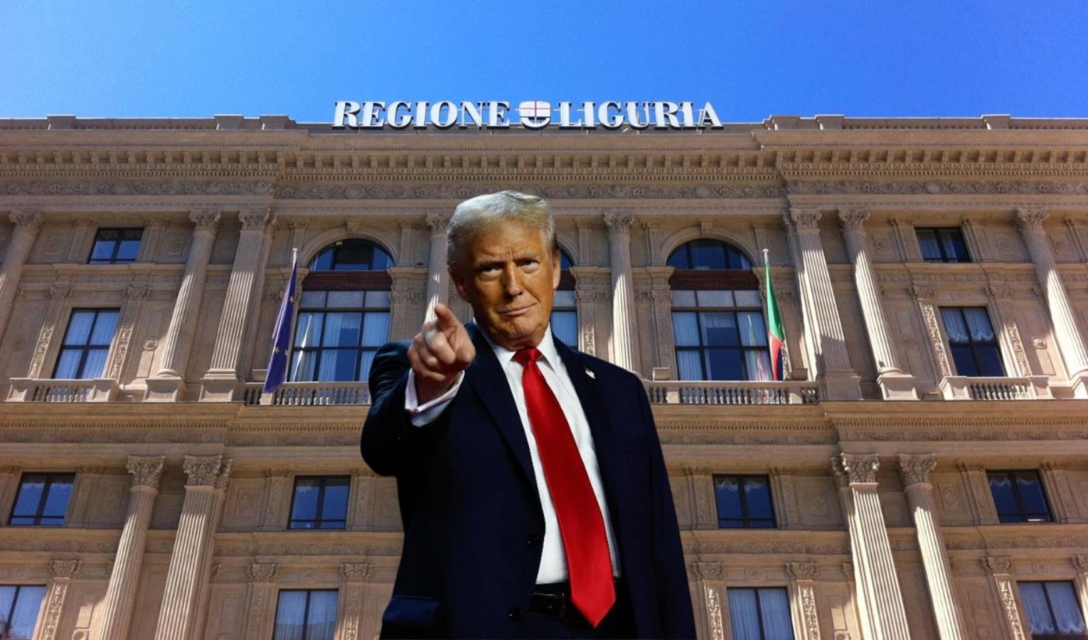 Trump e il palazzo di Regione Liguria