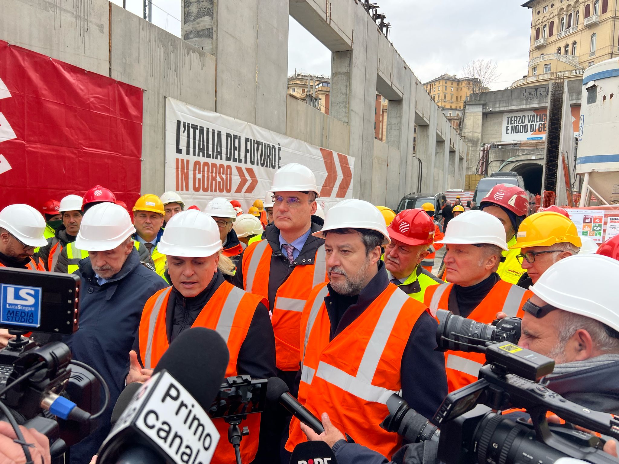 Terzo Valico e lavori nel nodo di Genova, Salvini visita i cantieri