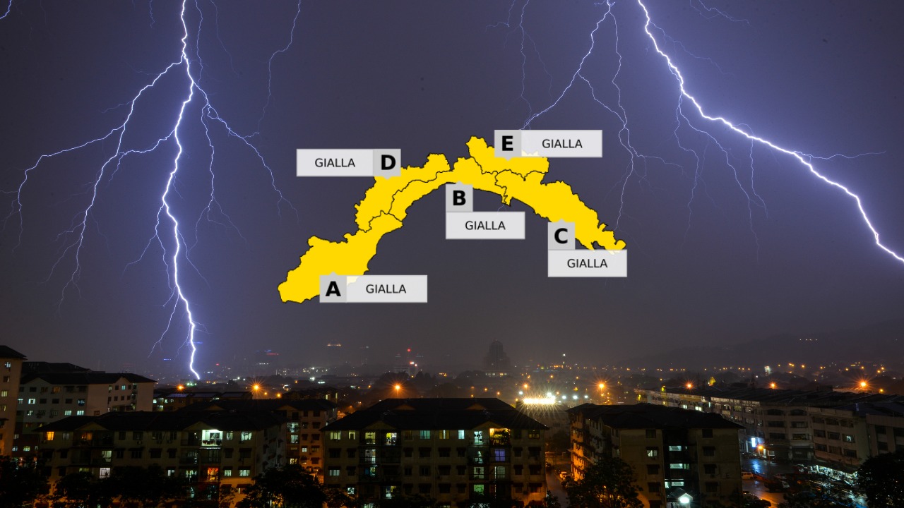 Torna sulla Liguria l'allerta gialla per temporali. Possibili grandinate