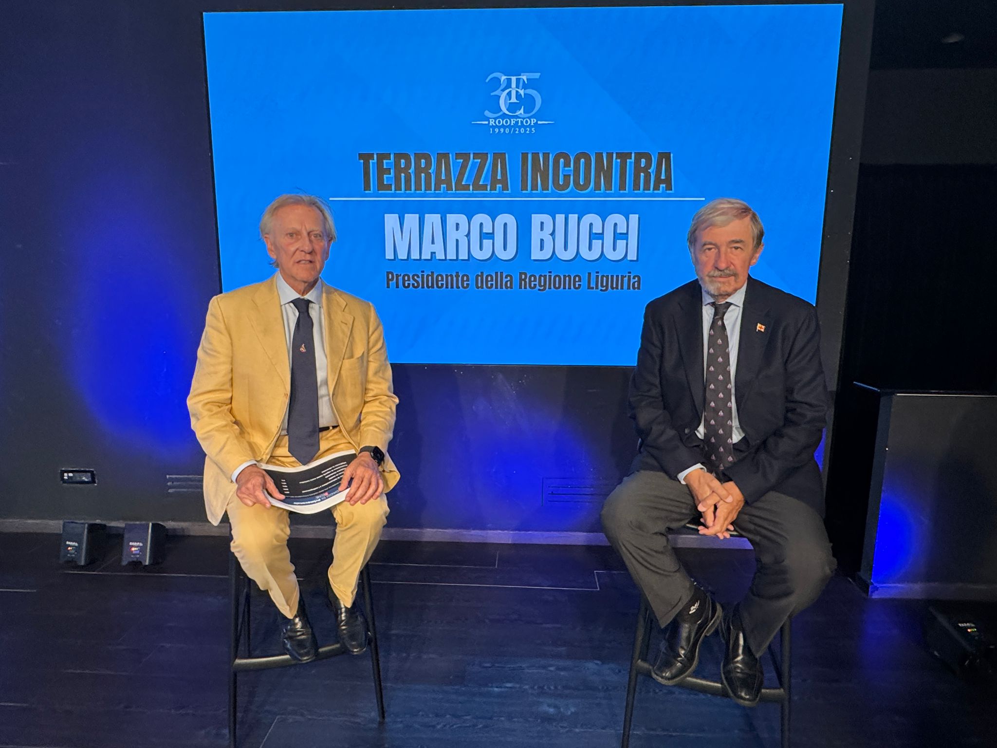 Terrazza Incontra, il punto con il presidente Bucci. E sul trasporto pubblico: