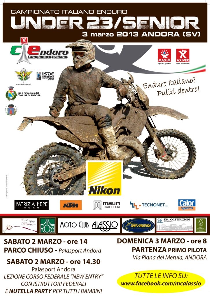 Ad Andora la prima tappa del Campionato Italiano Enduro categorie under 23/Senior