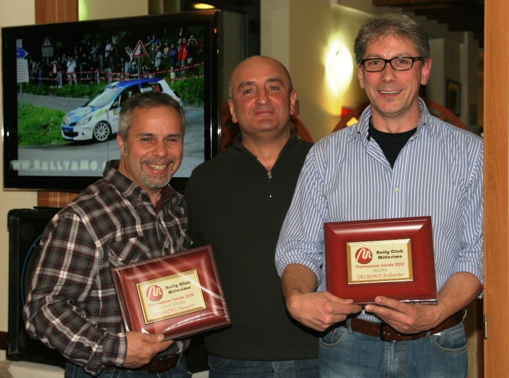 Delbono – Assandri i campioni sociali 2012 del Rally club Millesimo