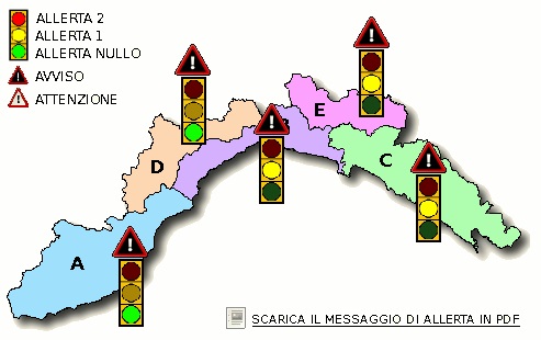 Maltempo, allerta meteo 1 prorogata fino alle 12 di domani