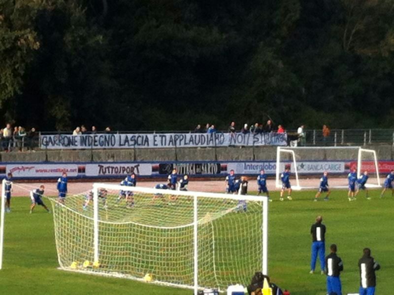 Sampdoria, striscione contro Garrone e contestazione alla squadra 