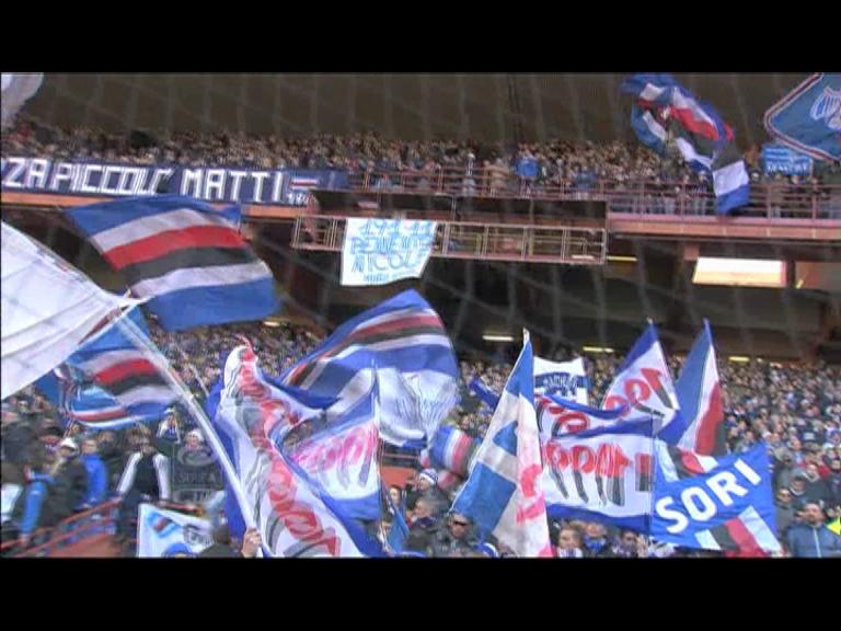 Allo Stadio Luigi Ferraris nella Sud striscione per i lavoratori di AMT 