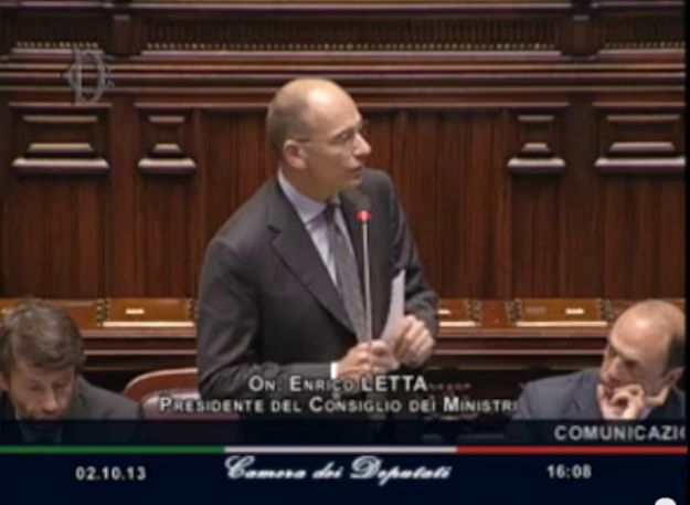 Letta alla Camera per chiedere la fiducia: 