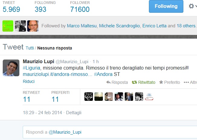 Andora, Lupi su Twitter: 