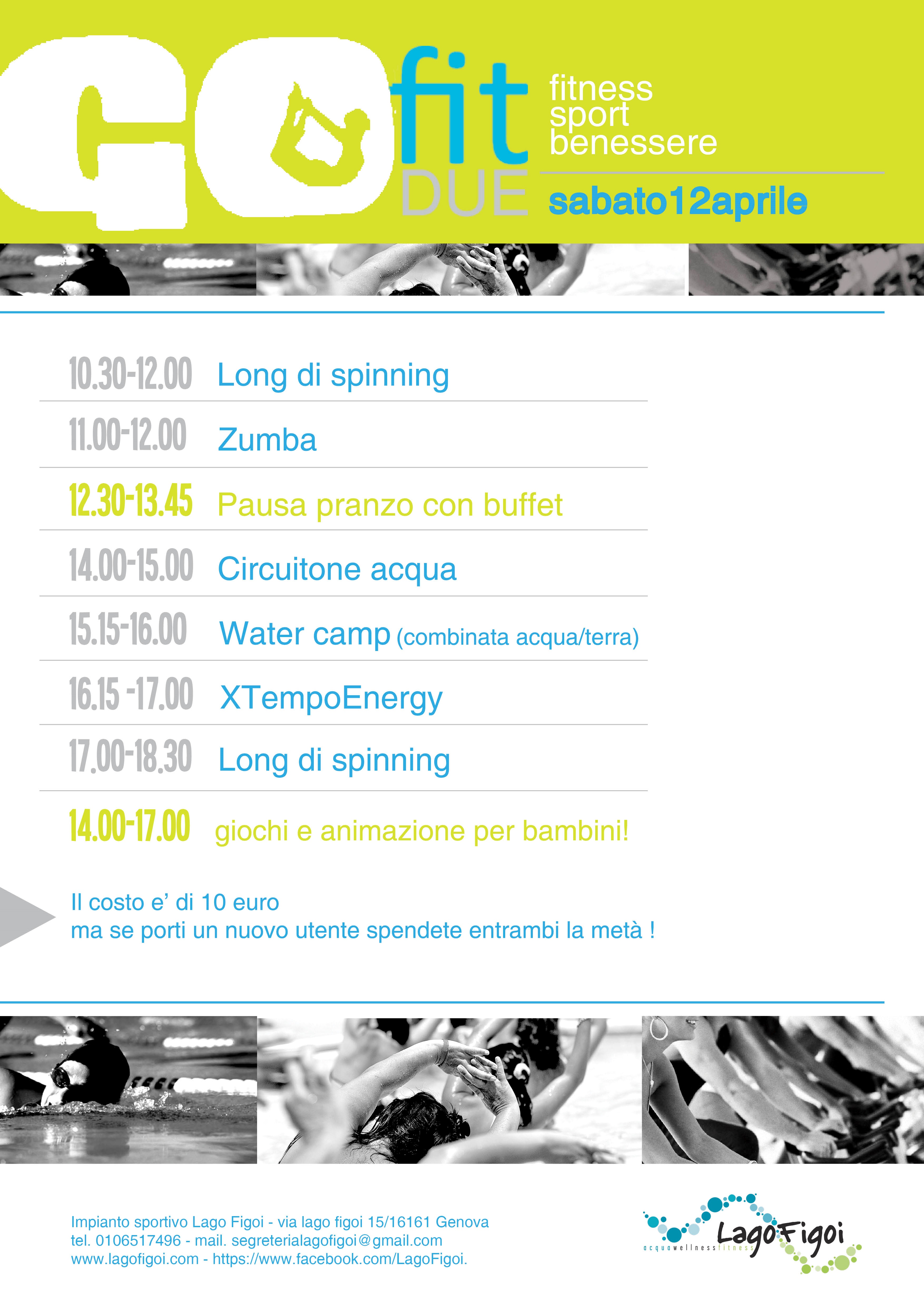 Sabato 12 aprile al Lago Figoi in programma GO FIT2