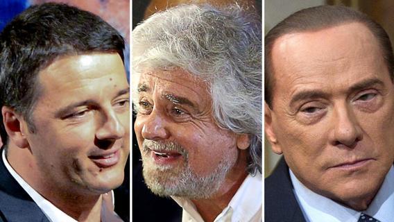 Scintille tra Renzi, Grillo e Berlusconi a pochi giorni dal voto