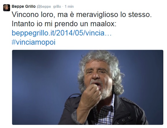 Grillo commenta sul blog: 