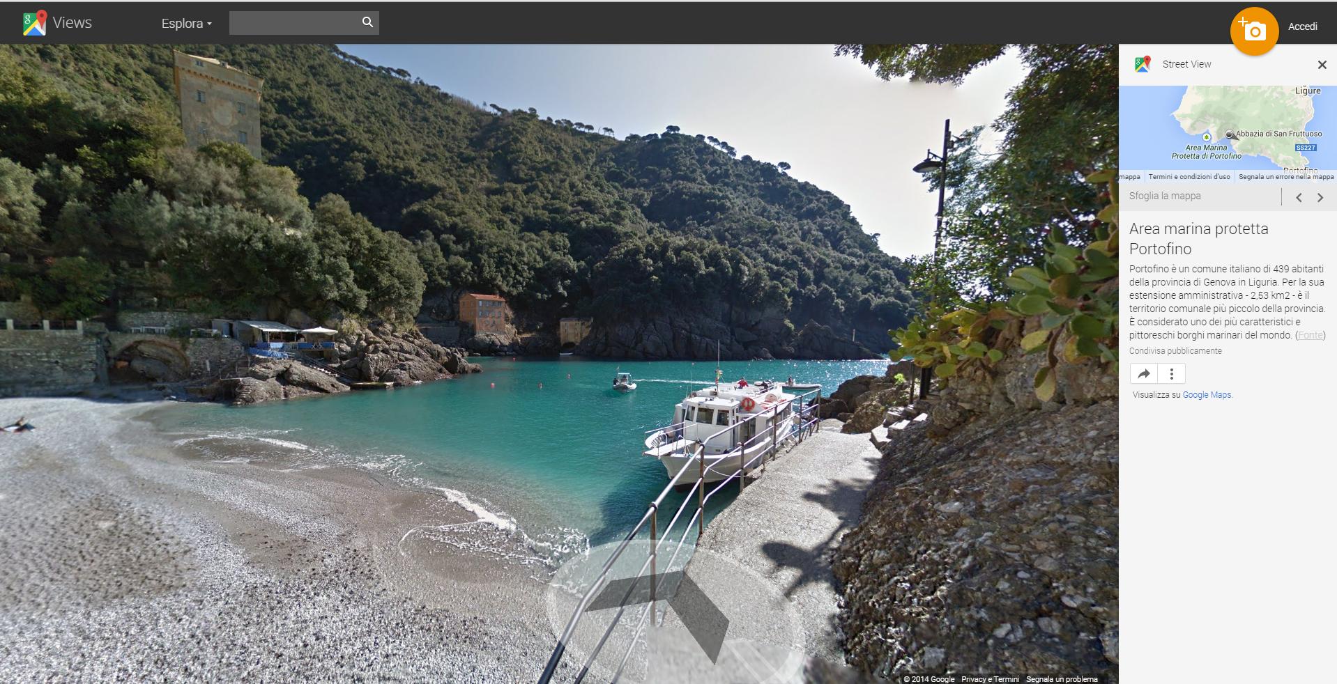 I segreti dell'Area Marina di Portofino su Google Maps