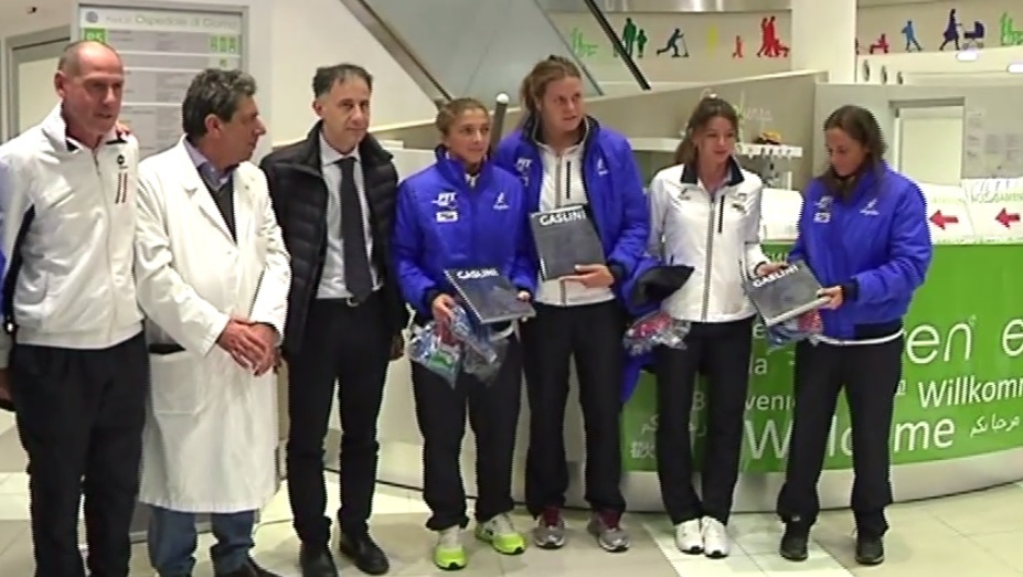 Tennis, le azzurre in visita all'Ospedale Gaslini