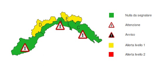 Dalle 19 scatta l'allerta 1 per neve in Valbormida  e nell'entroterra di Genova 