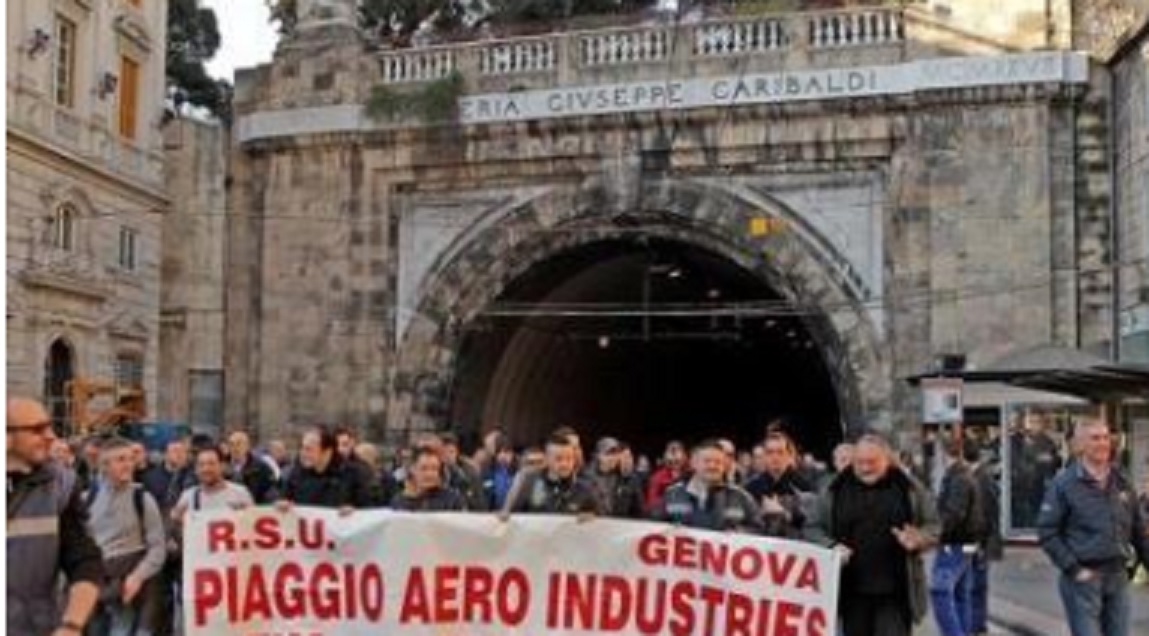 Piaggio Aero, oggi cinque ore di sciopero e presidio davanti alla Regione