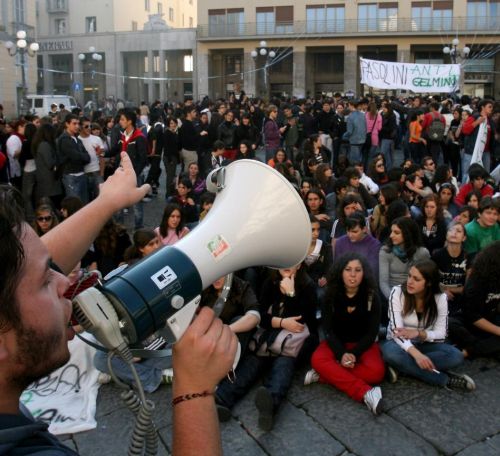 Corteo studentesco contro la riforma