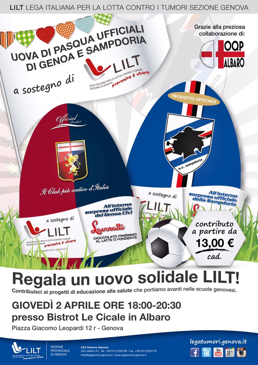 I giocatori di Genoa e Samp per la Lilt: oggi le uova solidali