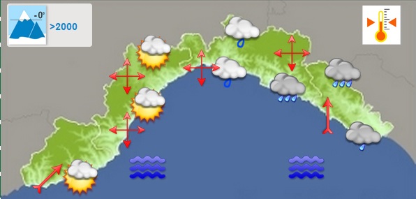 Previsioni meteo del Primo maggio, Liguria divisa in due