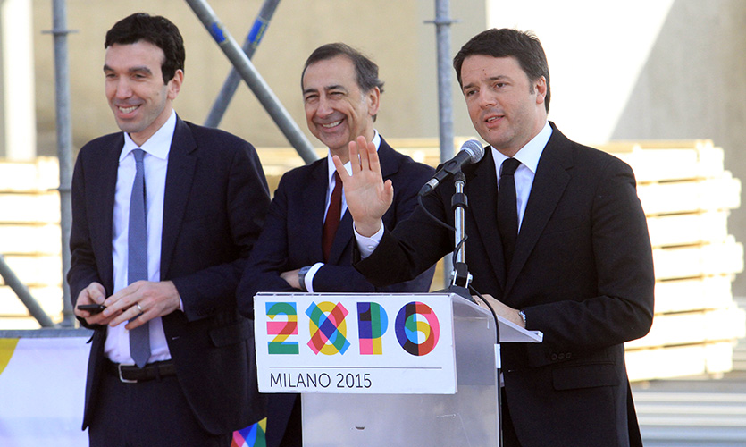 Renzi all'Expo incontra il presidente francese Hollande