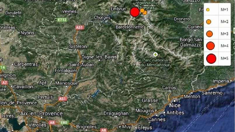 Terremoto al confine con la Francia, scossa avvertita nel Ponente ligure