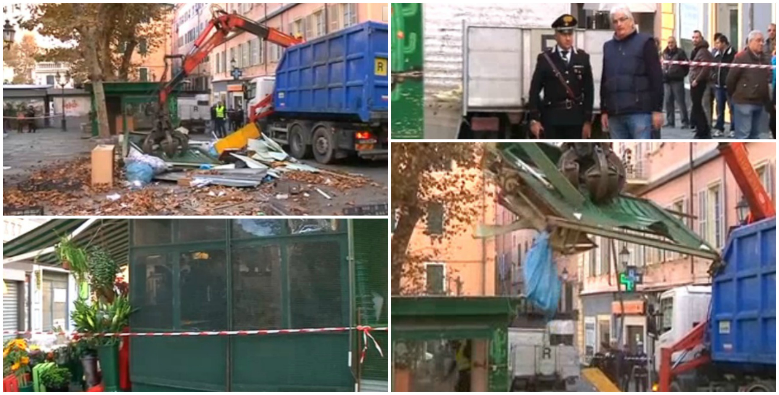 Chioschi in Piazza Eroi Sanremesi, partita la demolizione: al via il restyling dell'area